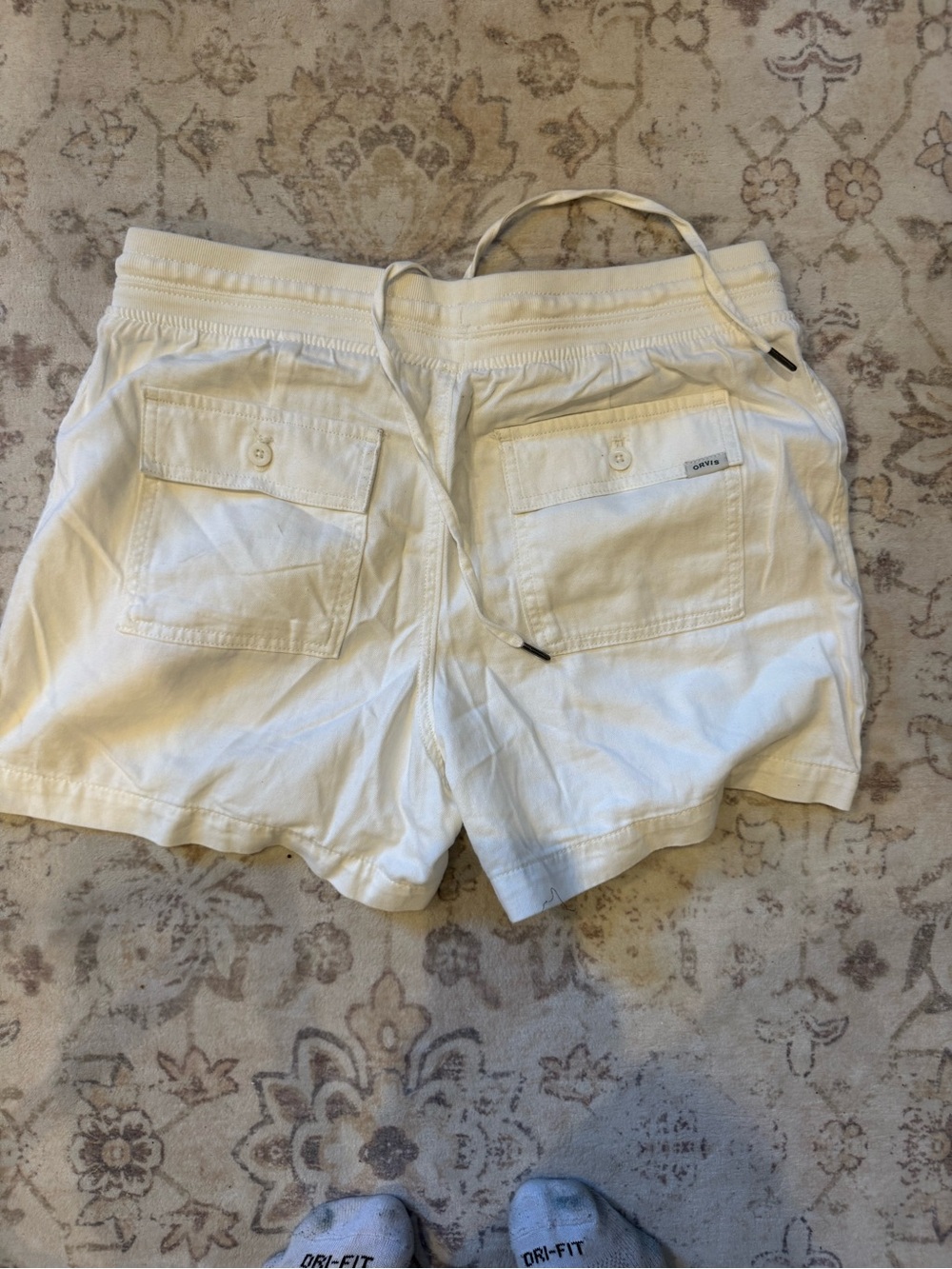 Orvis White Elastic Waist Shorts - Picture 2 of 3